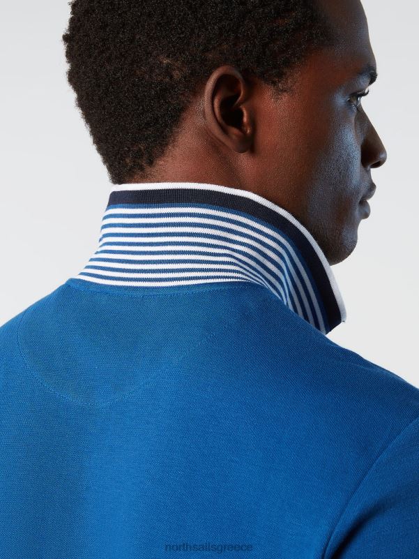 γρ North Sails άνδρες πουκάμισο πόλο από οργανικό βαμβάκι καινούργιο μπλε του ωκεανού NZP8113 είδη ένδυσης