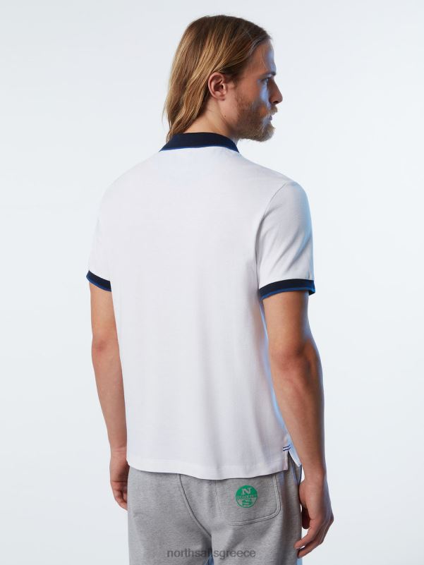 γρ North Sails άνδρες πουκάμισο πόλο από οργανικό βαμβάκι καινούργιο άσπρο NZP8114 είδη ένδυσης