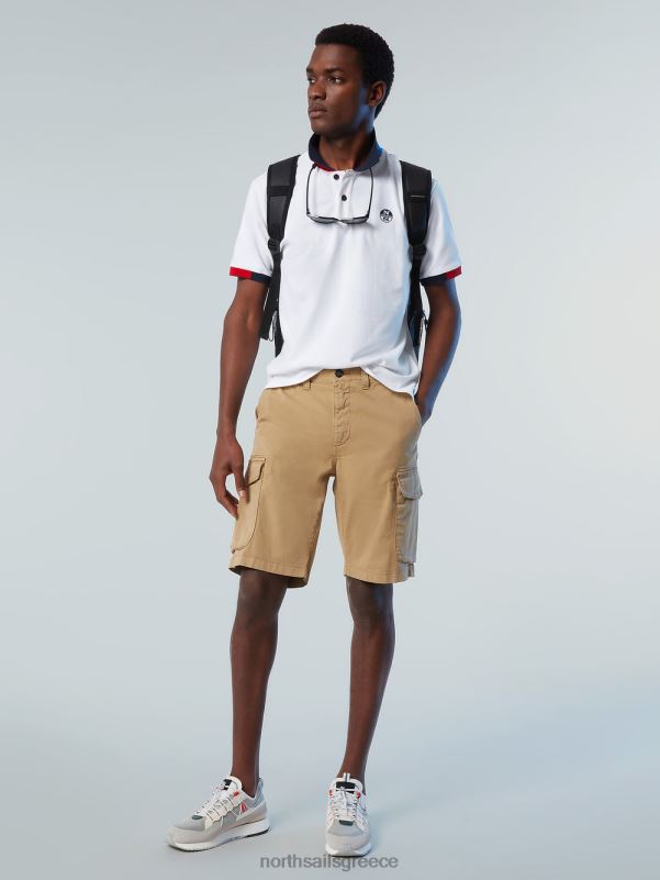 γρ North Sails άνδρες πουκάμισο πόλο από οργανικό βαμβάκι καινούργιο άσπρο NZP8116 είδη ένδυσης