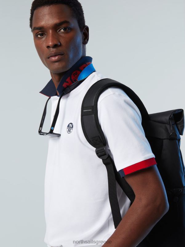 γρ North Sails άνδρες πουκάμισο πόλο από οργανικό βαμβάκι καινούργιο άσπρο NZP8116 είδη ένδυσης