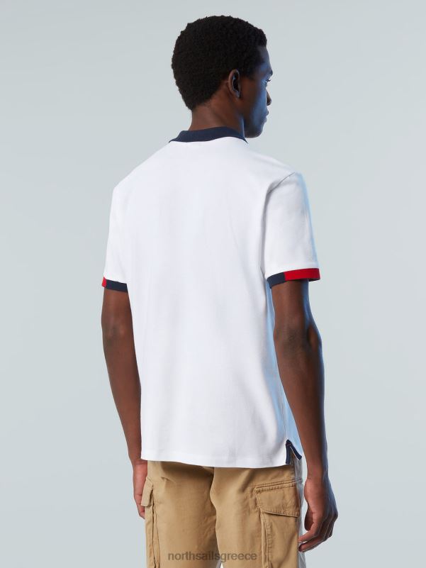 γρ North Sails άνδρες πουκάμισο πόλο από οργανικό βαμβάκι καινούργιο άσπρο NZP8116 είδη ένδυσης