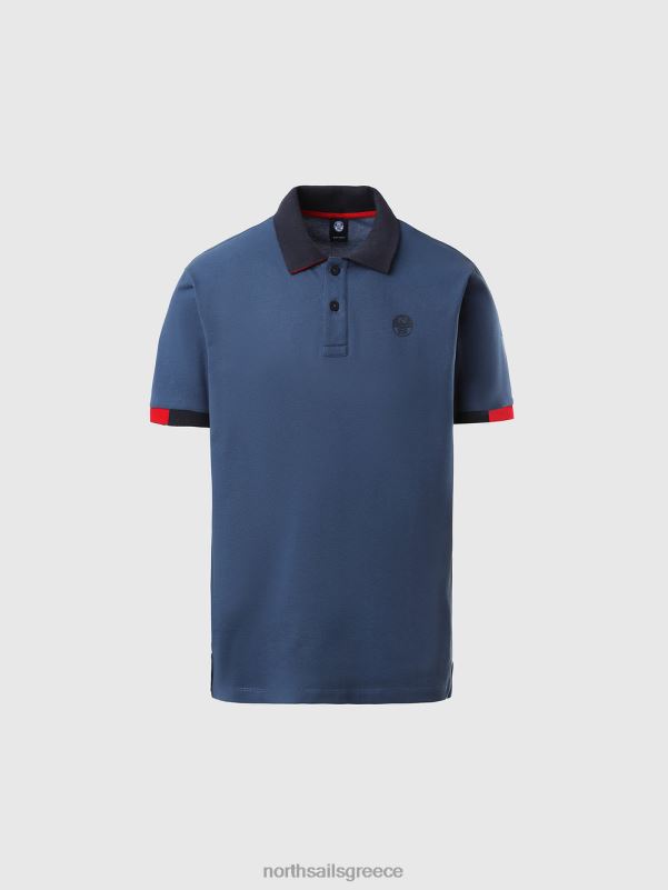 γρ North Sails άνδρες πουκάμισο πόλο από οργανικό βαμβάκι σκούρο τζιν NZP8118 είδη ένδυσης