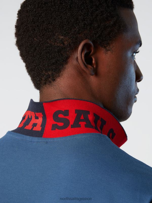 γρ North Sails άνδρες πουκάμισο πόλο από οργανικό βαμβάκι σκούρο τζιν NZP8118 είδη ένδυσης