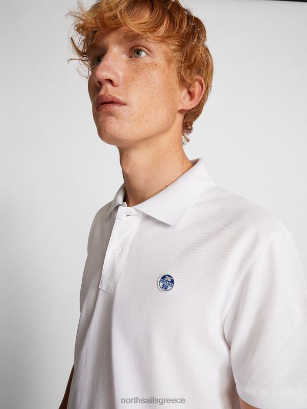 γρ North Sails άνδρες μπλουζάκι πόλο με λογότυπο στο στήθος άσπρο NZP81197 είδη ένδυσης