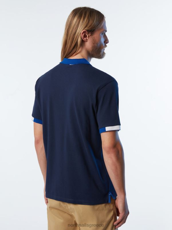 γρ North Sails άνδρες πουκάμισο πόλο από οργανικό βαμβάκι ναυτικό μπλε NZP8119 είδη ένδυσης