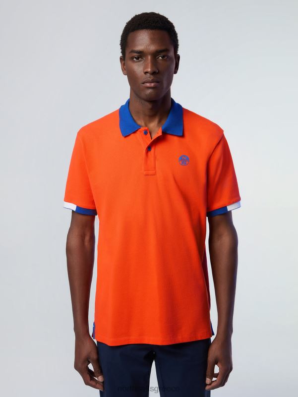 γρ North Sails άνδρες πουκάμισο πόλο από οργανικό βαμβάκι έντονο πορτοκαλί NZP8120 είδη ένδυσης