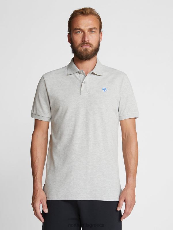 γρ North Sails άνδρες μπλουζάκι πόλο με λογότυπο στο στήθος γκρι μελανζέ NZP81206 είδη ένδυσης