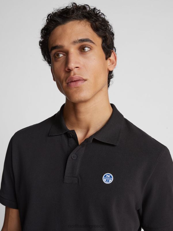 γρ North Sails άνδρες μπλουζάκι πόλο με λογότυπο στο στήθος μαύρος NZP81207 είδη ένδυσης