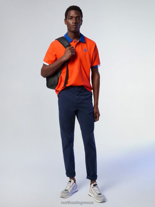 γρ North Sails άνδρες πουκάμισο πόλο από οργανικό βαμβάκι έντονο πορτοκαλί NZP8120 είδη ένδυσης