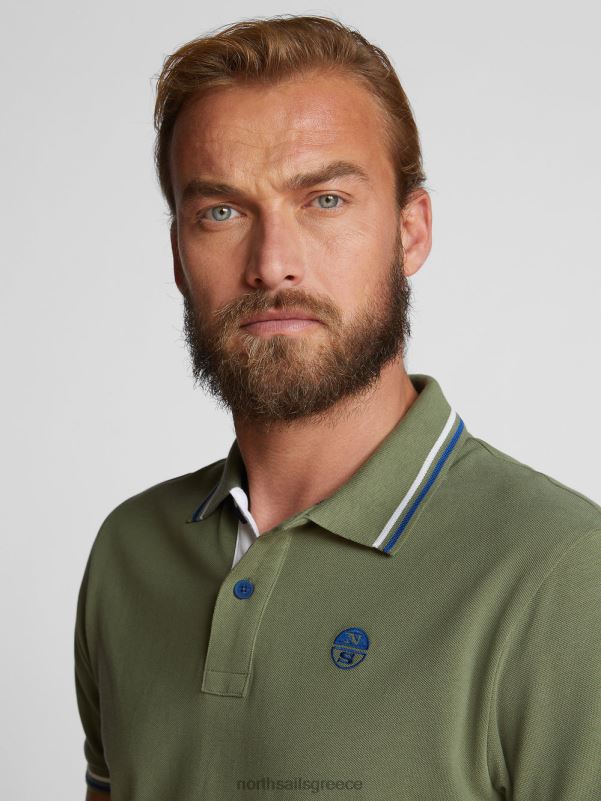 γρ North Sails άνδρες πόλο με διακοσμητικά αντίθεσης λαδί NZP81211 είδη ένδυσης