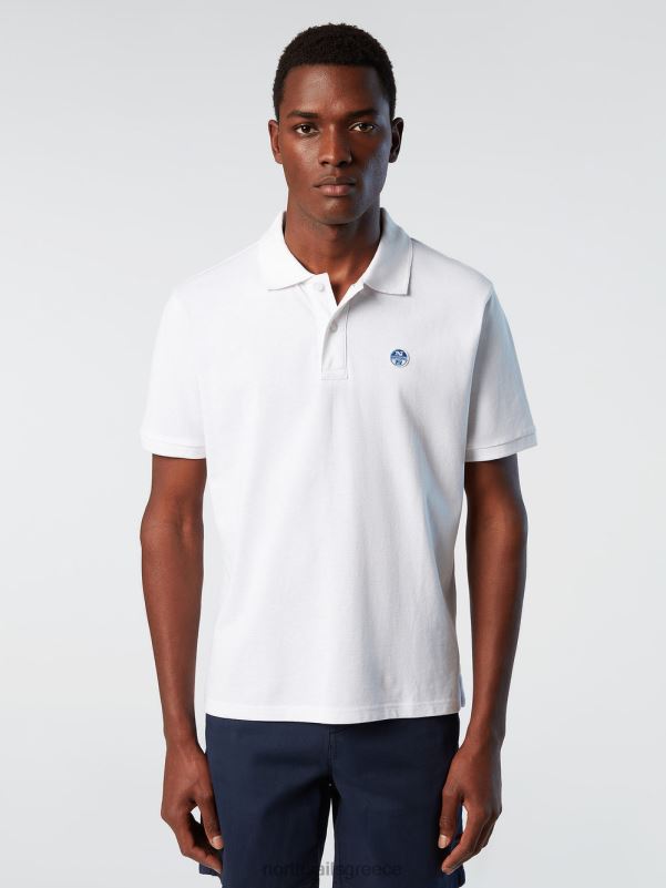 γρ North Sails άνδρες πουκάμισο πόλο από οργανικό βαμβάκι άσπρο NZP8122 είδη ένδυσης