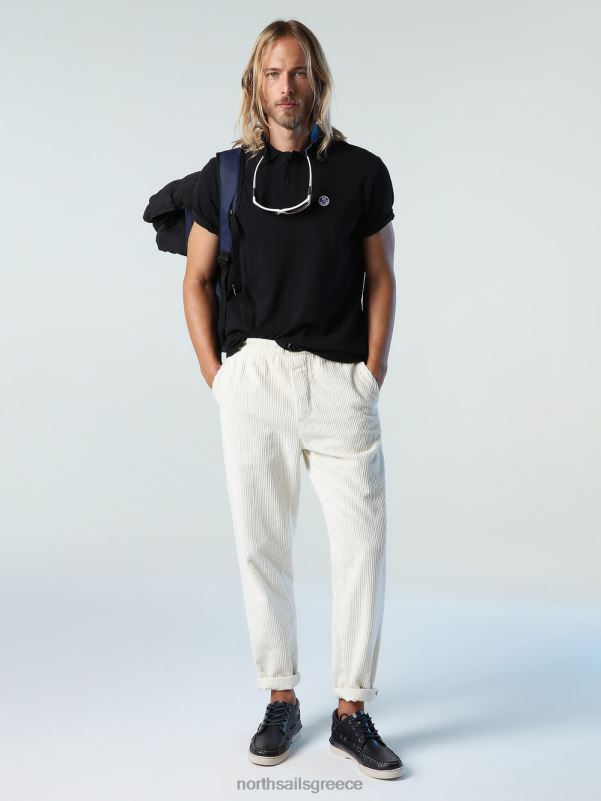 γρ North Sails άνδρες πουκάμισο πόλο από οργανικό βαμβάκι μαύρος NZP8128 είδη ένδυσης