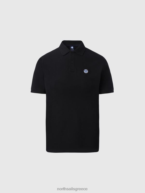 γρ North Sails άνδρες πουκάμισο πόλο από οργανικό βαμβάκι μαύρος NZP8128 είδη ένδυσης