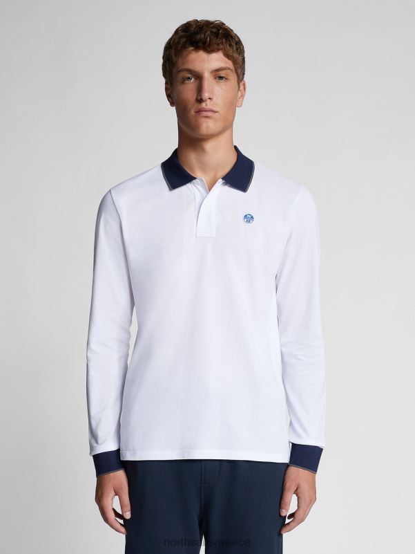 γρ North Sails άνδρες βιολογικό μπλουζάκι πόλο πικέ άσπρο NZP81300 είδη ένδυσης