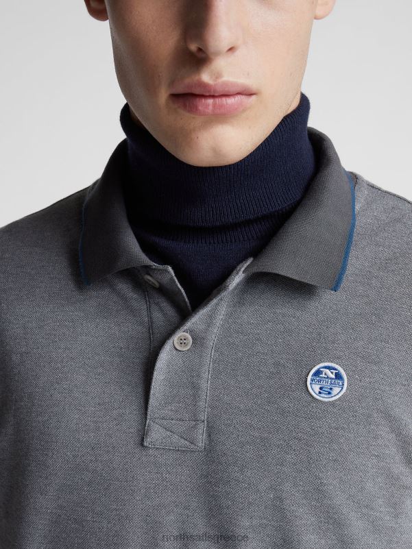 γρ North Sails άνδρες βιολογικό μπλουζάκι πόλο πικέ μεσαίο γκρι μελανζέ NZP81304 είδη ένδυσης