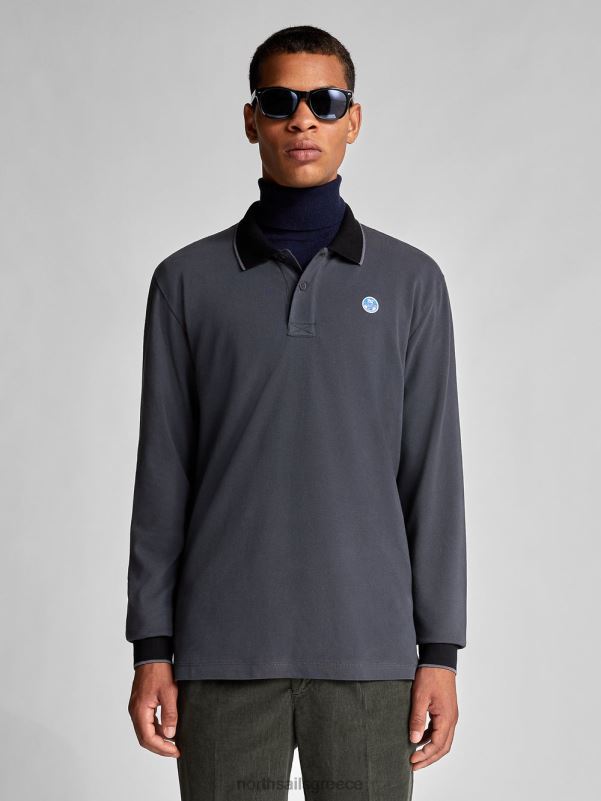 γρ North Sails άνδρες βιολογικό μπλουζάκι πόλο πικέ ασφάλτος NZP81305 είδη ένδυσης