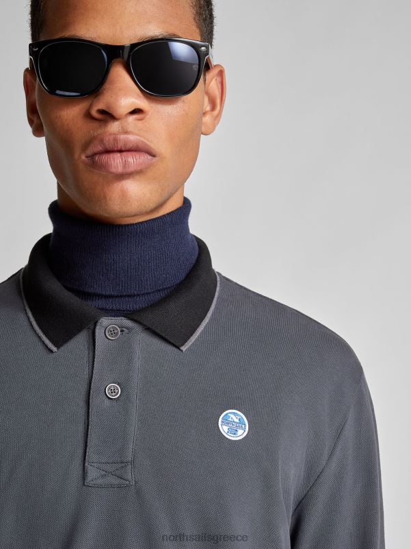 γρ North Sails άνδρες βιολογικό μπλουζάκι πόλο πικέ ασφάλτος NZP81305 είδη ένδυσης