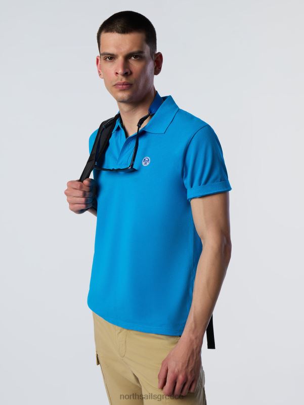 γρ North Sails άνδρες πουκάμισο πόλο από οργανικό βαμβάκι τουρκουάζ NZP8130 είδη ένδυσης