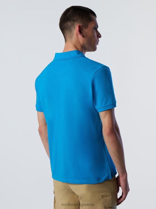 γρ North Sails άνδρες πουκάμισο πόλο από οργανικό βαμβάκι τουρκουάζ NZP8130 είδη ένδυσης