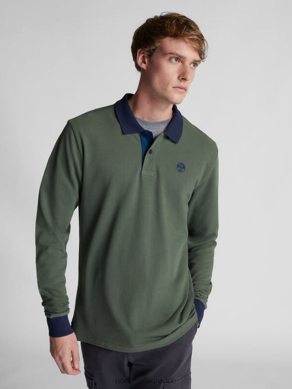 γρ North Sails άνδρες πόλο με κεντημένο λογότυπο πράσινη θάλασσα NZP81315 είδη ένδυσης