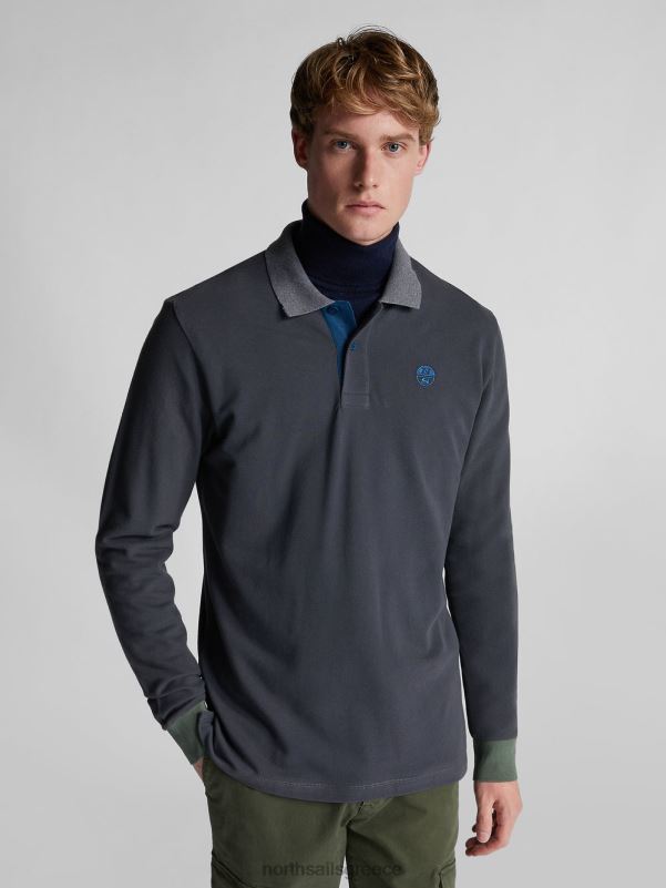 γρ North Sails άνδρες πόλο με κεντημένο λογότυπο ασφάλτος NZP81317 είδη ένδυσης