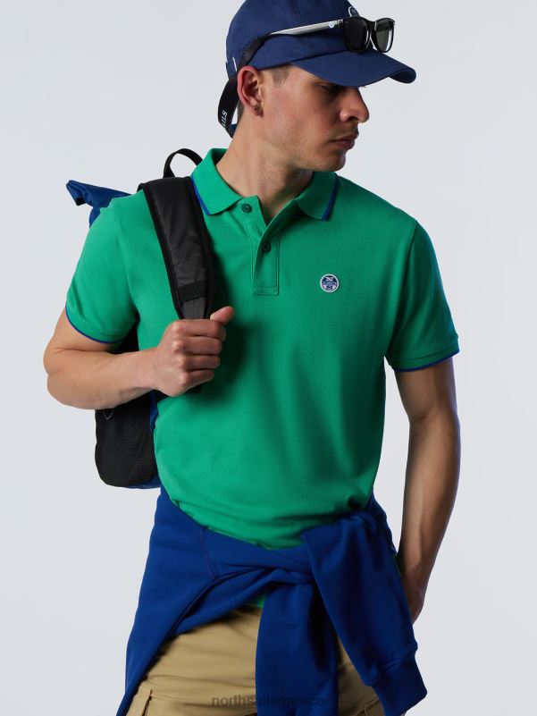 γρ North Sails άνδρες Πώληση πουκάμισο πόλο από οργανικό βαμβάκι πράσινο κήπο NZP869 είδη ένδυσης