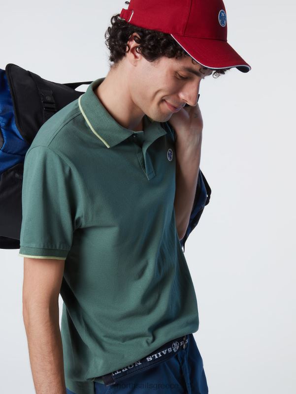 γρ North Sails άνδρες Πώληση πουκάμισο πόλο από οργανικό βαμβάκι στρατιωτικό πράσινο NZP877 είδη ένδυσης