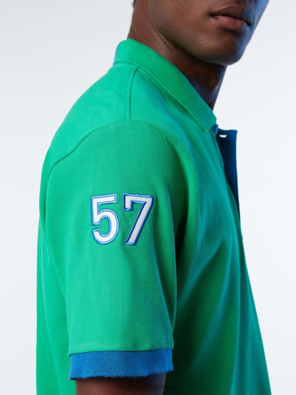 γρ North Sails άνδρες Πώληση πουκάμισο πόλο από οργανικό βαμβάκι πράσινο κήπο NZP87 είδη ένδυσης