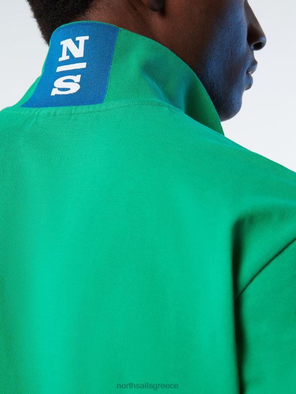 γρ North Sails άνδρες Πώληση πουκάμισο πόλο από οργανικό βαμβάκι πράσινο κήπο NZP87 είδη ένδυσης