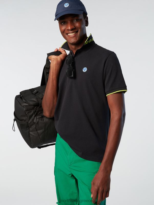 γρ North Sails άνδρες Πώληση πουκάμισο πόλο από οργανικό βαμβάκι μαύρος NZP880 είδη ένδυσης