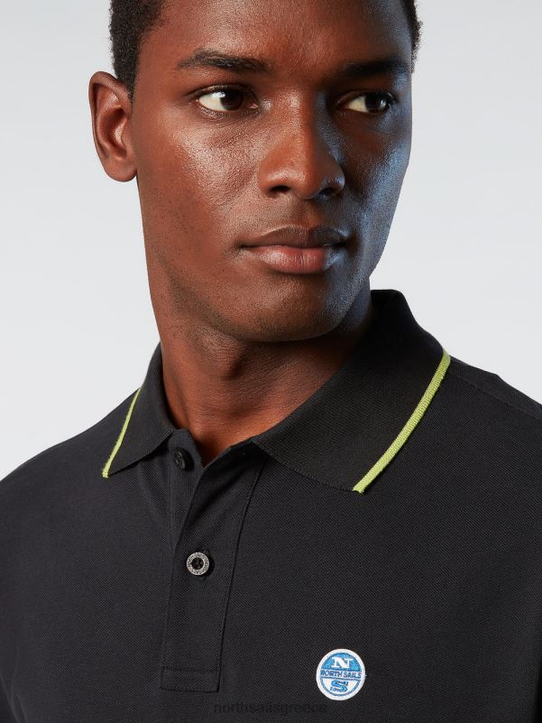 γρ North Sails άνδρες Πώληση πουκάμισο πόλο από οργανικό βαμβάκι μαύρος NZP880 είδη ένδυσης