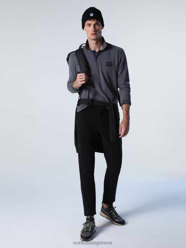 γρ North Sails άνδρες βαρύ μπλουζάκι πόλο ζέρσεϊ ασφάλτος NZP8821 είδη ένδυσης