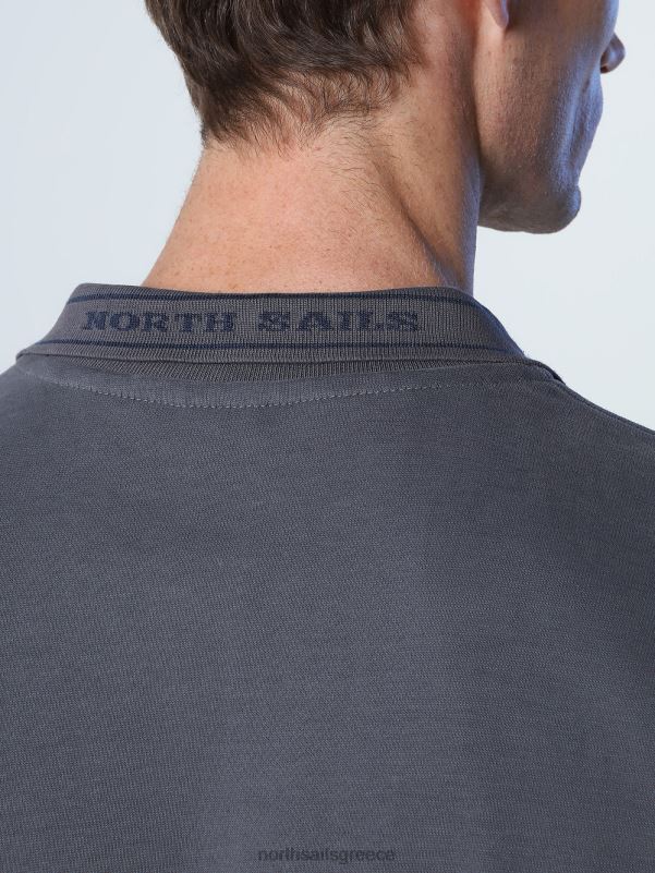 γρ North Sails άνδρες βαρύ μπλουζάκι πόλο ζέρσεϊ ασφάλτος NZP8821 είδη ένδυσης