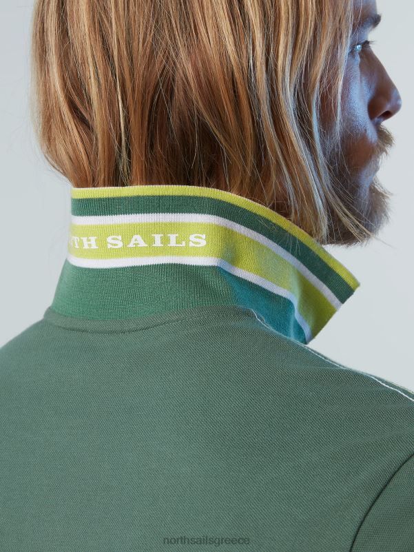 γρ North Sails άνδρες πουκάμισο πόλο από οργανικό βαμβάκι καινούργιο στρατιωτικό πράσινο NZP884 είδη ένδυσης