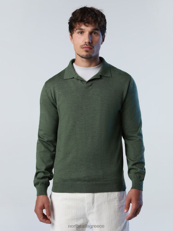 γρ North Sails άνδρες μπλουζάκι πόλο υδρόμαλλο μπρούτζινο πράσινο NZP8866 είδη ένδυσης