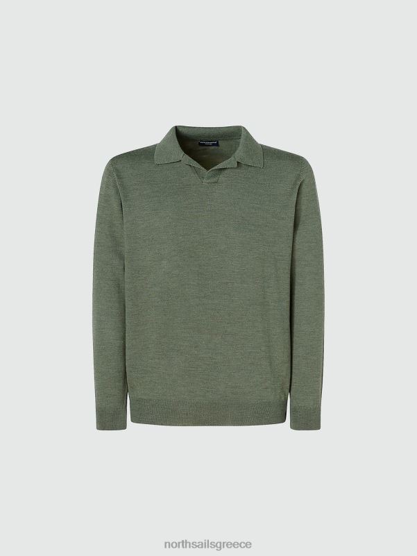 γρ North Sails άνδρες μπλουζάκι πόλο υδρόμαλλο μπρούτζινο πράσινο NZP8866 είδη ένδυσης