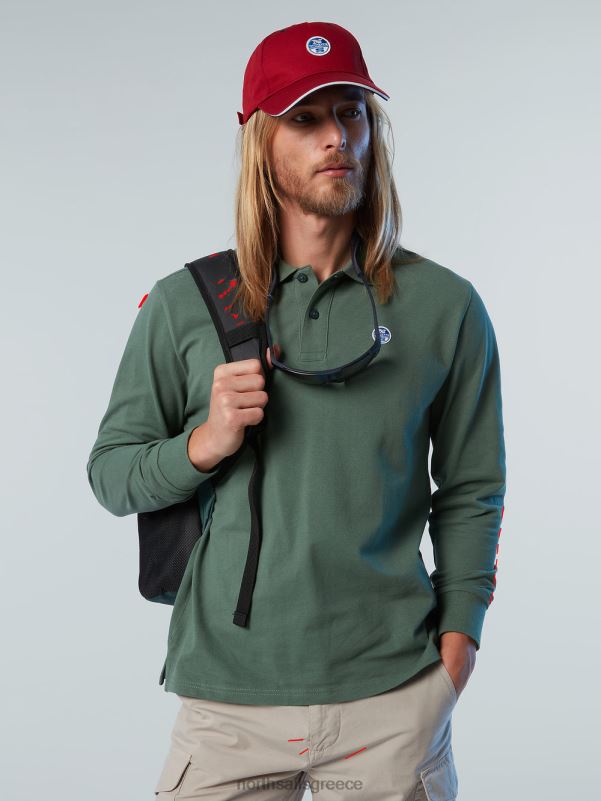 γρ North Sails άνδρες μπλουζάκι πόλο με μπάλωμα λογότυπου στρατιωτικό πράσινο NZP886 είδη ένδυσης