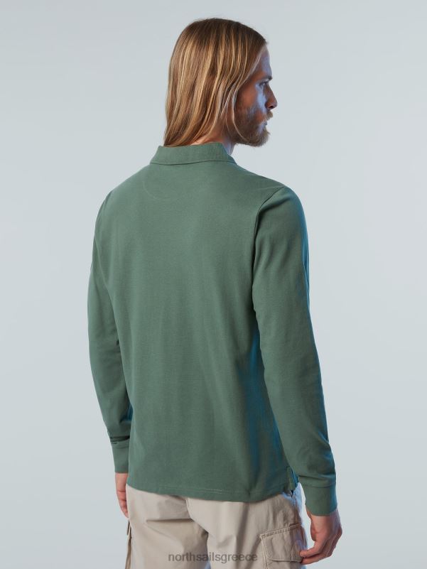 γρ North Sails άνδρες μπλουζάκι πόλο με μπάλωμα λογότυπου στρατιωτικό πράσινο NZP886 είδη ένδυσης