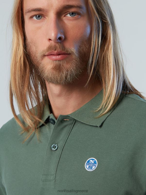 γρ North Sails άνδρες μπλουζάκι πόλο με μπάλωμα λογότυπου στρατιωτικό πράσινο NZP886 είδη ένδυσης