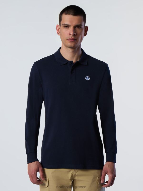 γρ North Sails άνδρες μπλουζάκι πόλο με μπάλωμα λογότυπου ναυτικό μπλε NZP887 είδη ένδυσης