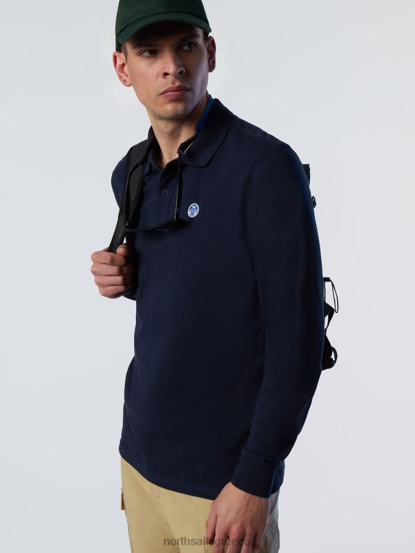 γρ North Sails άνδρες μπλουζάκι πόλο με μπάλωμα λογότυπου ναυτικό μπλε NZP887 είδη ένδυσης