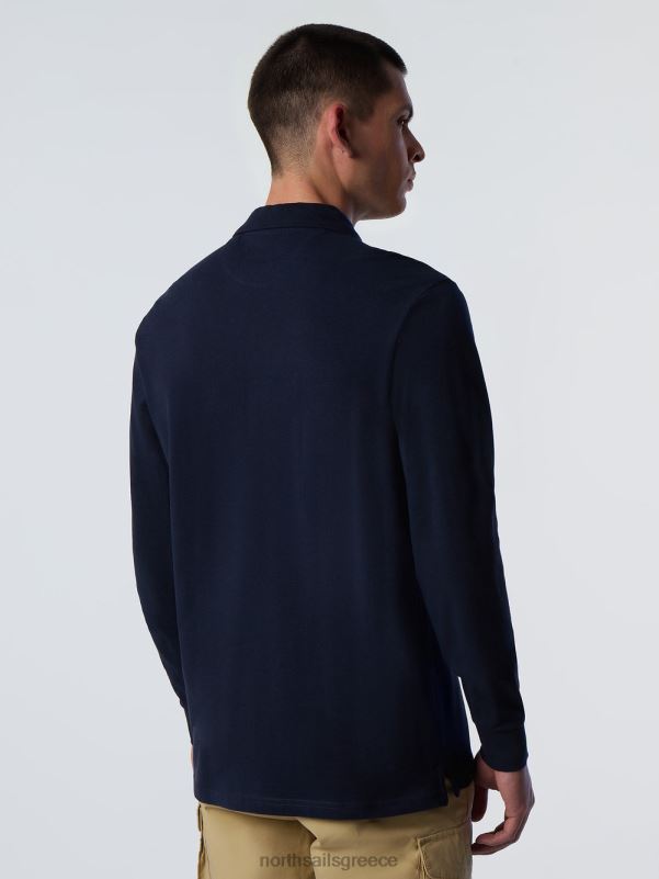 γρ North Sails άνδρες μπλουζάκι πόλο με μπάλωμα λογότυπου ναυτικό μπλε NZP887 είδη ένδυσης