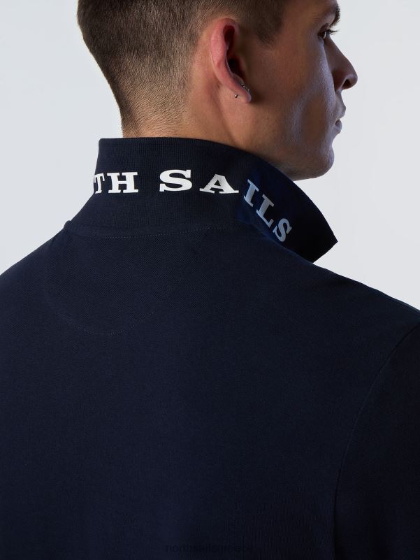 γρ North Sails άνδρες μπλουζάκι πόλο με μπάλωμα λογότυπου ναυτικό μπλε NZP887 είδη ένδυσης