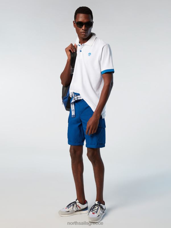 γρ North Sails άνδρες Πώληση πουκάμισο πόλο από οργανικό βαμβάκι άσπρο NZP88 είδη ένδυσης