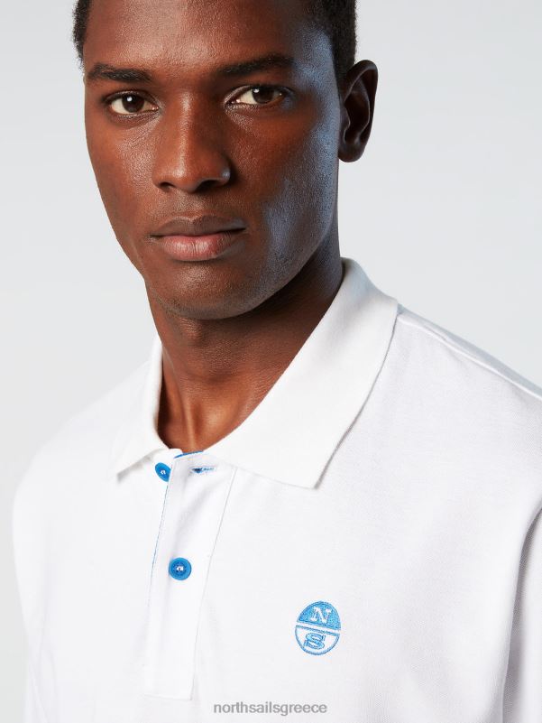 γρ North Sails άνδρες Πώληση πουκάμισο πόλο από οργανικό βαμβάκι άσπρο NZP88 είδη ένδυσης