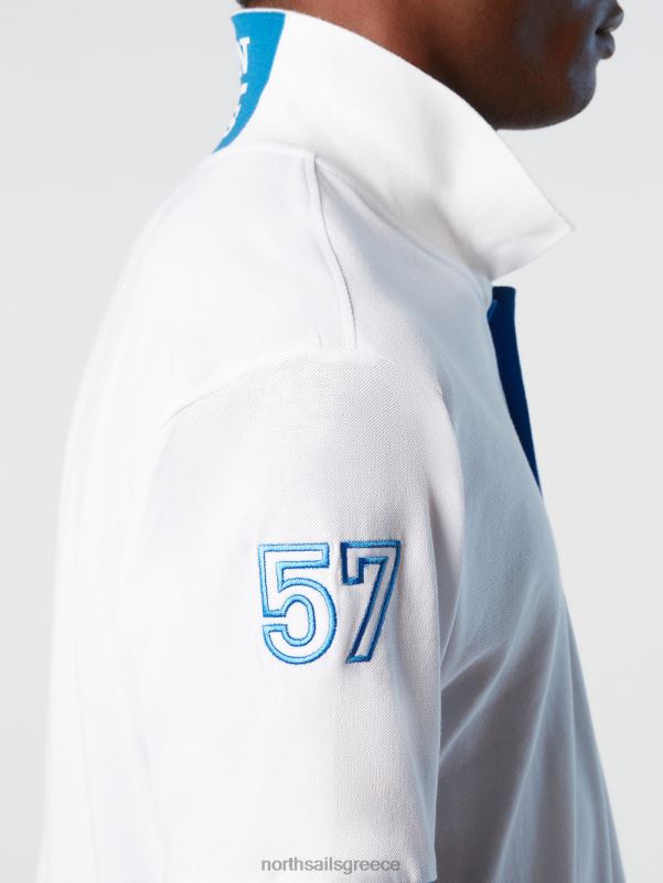 γρ North Sails άνδρες Πώληση πουκάμισο πόλο από οργανικό βαμβάκι άσπρο NZP88 είδη ένδυσης