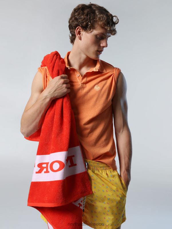 γρ North Sails άνδρες ανακυκλωμένο μπλουζάκι πόλο πεπόνι NZP890 είδη ένδυσης