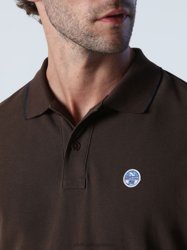 γρ North Sails άνδρες εμπριμέ μπλουζάκι πόλο κακάο NZP8936 είδη ένδυσης