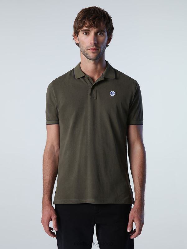 γρ North Sails άνδρες εμπριμέ μπλουζάκι πόλο πράσινο κισσό NZP8937 είδη ένδυσης