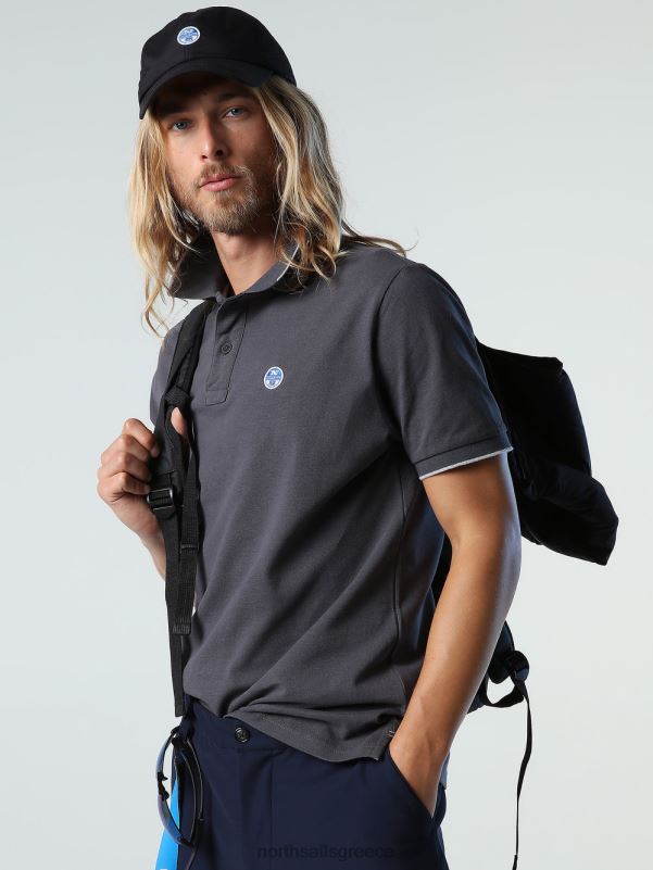 γρ North Sails άνδρες εμπριμέ μπλουζάκι πόλο ασφάλτος NZP8940 είδη ένδυσης